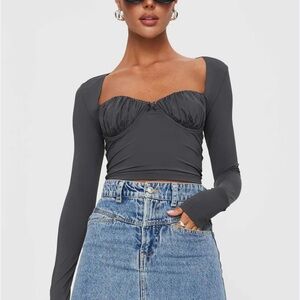 Size 8 Princess Polly longsleeve. Slate grey color